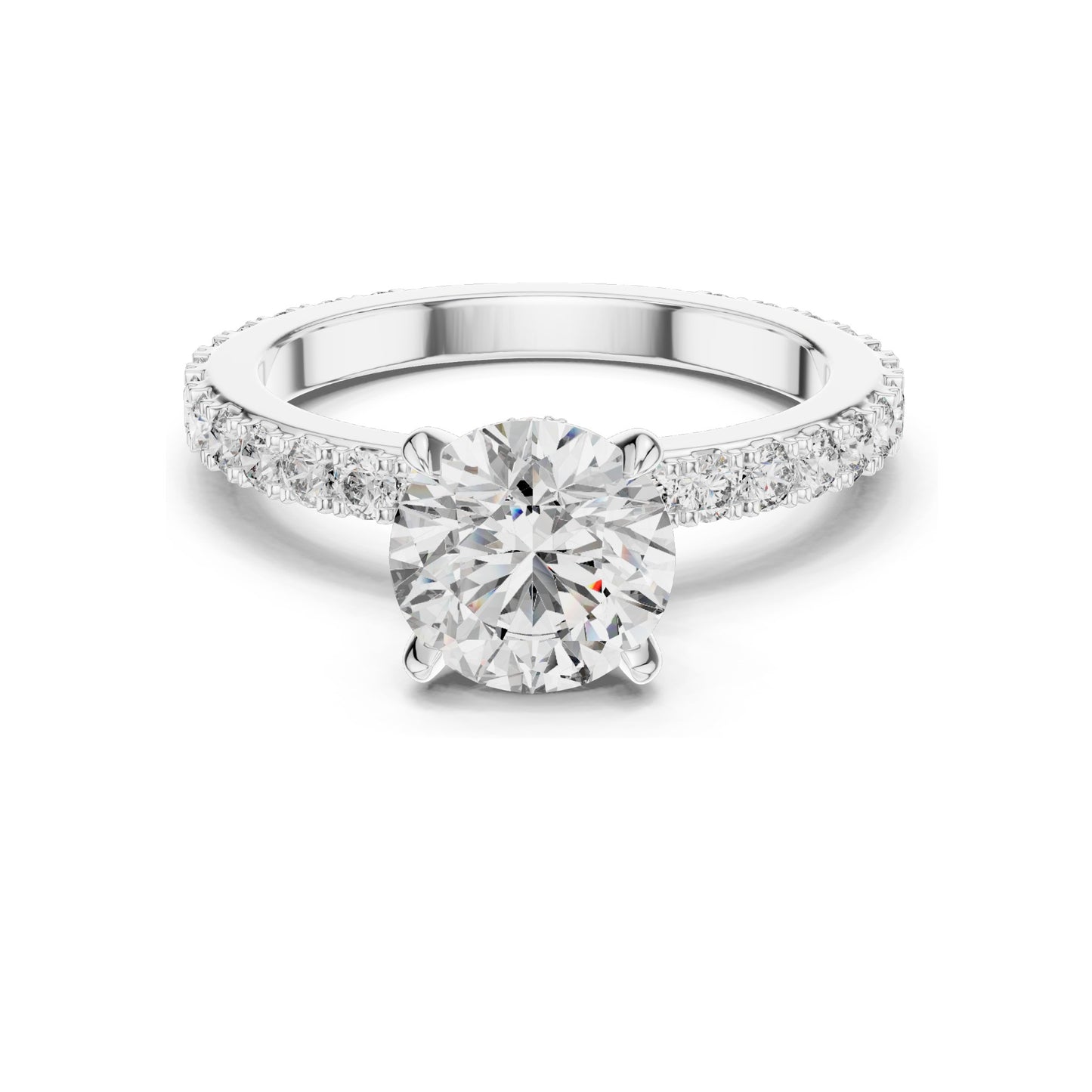 1.62 CT Lab-Grown Round Brilliant Cut Diamond Engagement Ring | VVS-VS EF Clarity | 18KT, 14KT, 10KT Gold & 925 Silver | Rose, Yellow, White Gold & Moissanite Options