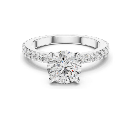1.62 CT Lab-Grown Round Brilliant Cut Diamond Engagement Ring | VVS-VS EF Clarity | 18KT, 14KT, 10KT Gold & 925 Silver | Rose, Yellow, White Gold & Moissanite Options