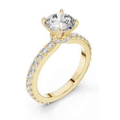 1.62 CT Lab-Grown Round Brilliant Cut Diamond Engagement Ring | VVS-VS EF Clarity | 18KT, 14KT, 10KT Gold & 925 Silver | Rose, Yellow, White Gold & Moissanite Options