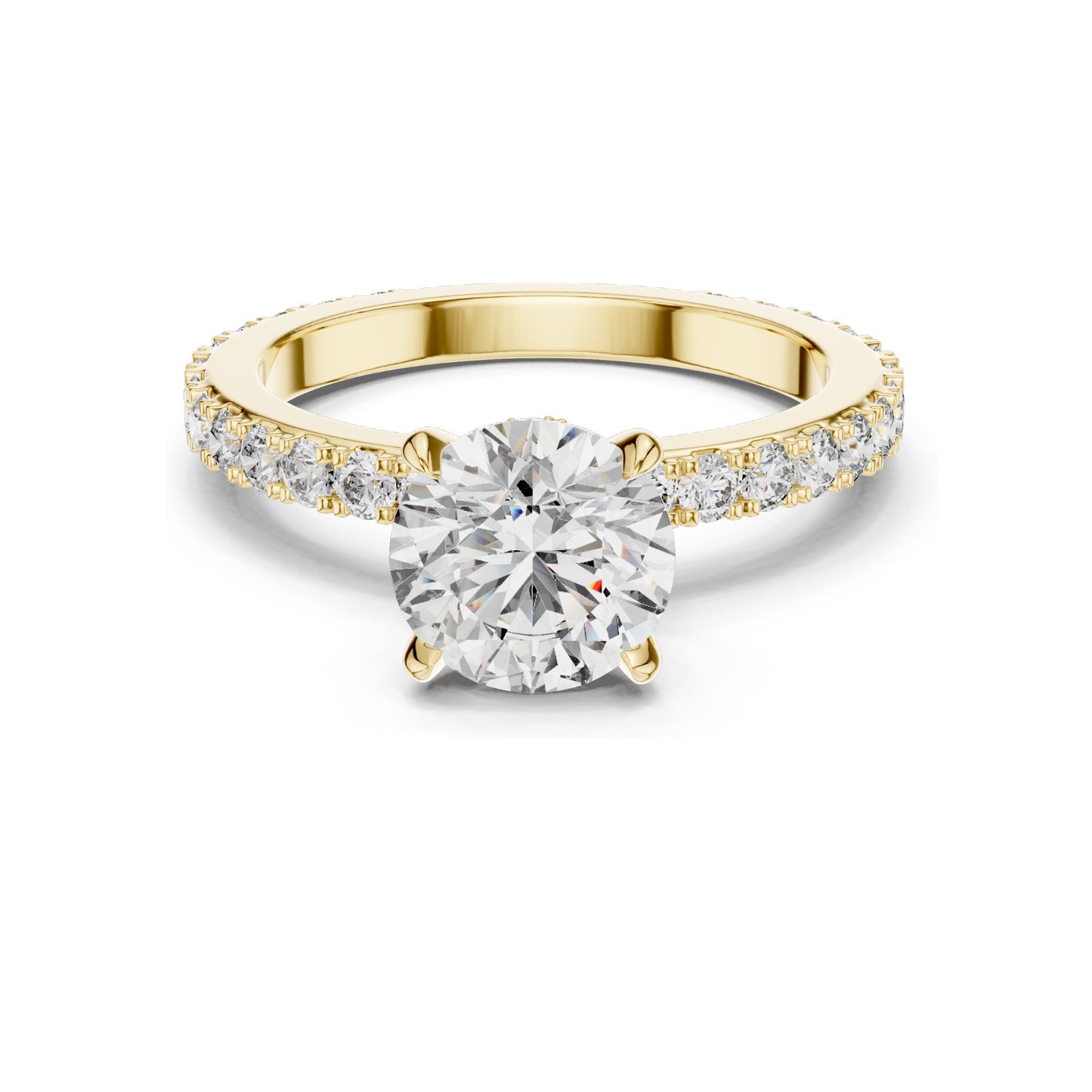 1.62 CT Lab-Grown Round Brilliant Cut Diamond Engagement Ring | VVS-VS EF Clarity | 18KT, 14KT, 10KT Gold & 925 Silver | Rose, Yellow, White Gold & Moissanite Options