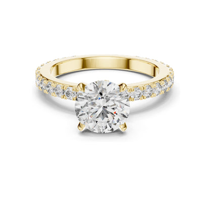 1.62 CT Lab-Grown Round Brilliant Cut Diamond Engagement Ring | VVS-VS EF Clarity | 18KT, 14KT, 10KT Gold & 925 Silver | Rose, Yellow, White Gold & Moissanite Options