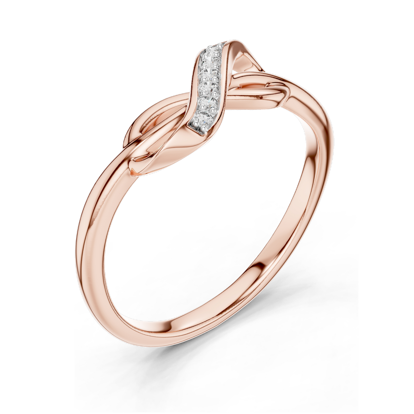 Infinity Knot Lab Diamond Ring for Women | VVS-VS EF Clarity | Available in 18KT, 14KT, 10KT Gold & 925 Silver | Rose, Yellow, White Gold & Moissanite Options