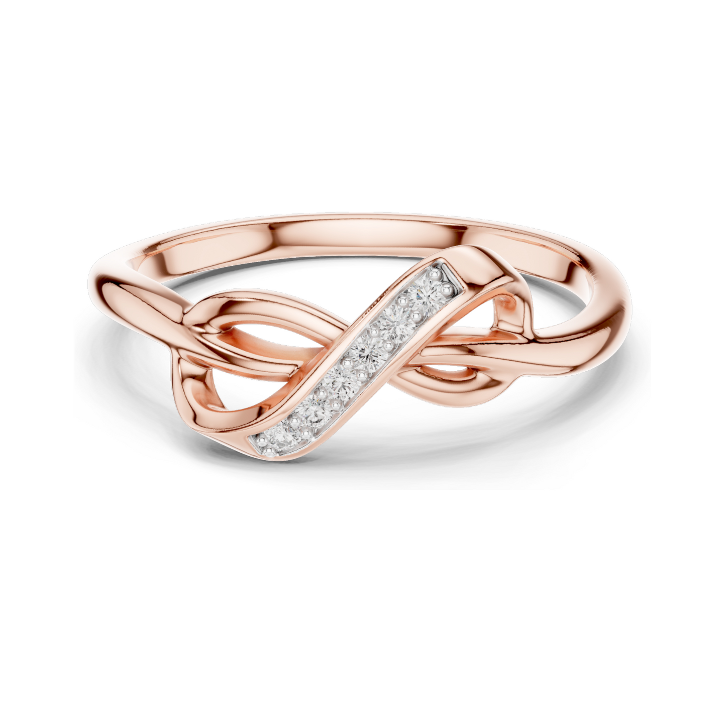 Infinity Knot Lab Diamond Ring for Women | VVS-VS EF Clarity | Available in 18KT, 14KT, 10KT Gold & 925 Silver | Rose, Yellow, White Gold & Moissanite Options