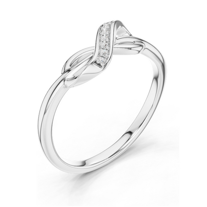 Infinity Knot Lab Diamond Ring for Women | VVS-VS EF Clarity | Available in 18KT, 14KT, 10KT Gold & 925 Silver | Rose, Yellow, White Gold & Moissanite Options