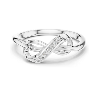 Infinity Knot Lab Diamond Ring for Women | VVS-VS EF Clarity | Available in 18KT, 14KT, 10KT Gold & 925 Silver | Rose, Yellow, White Gold & Moissanite Options