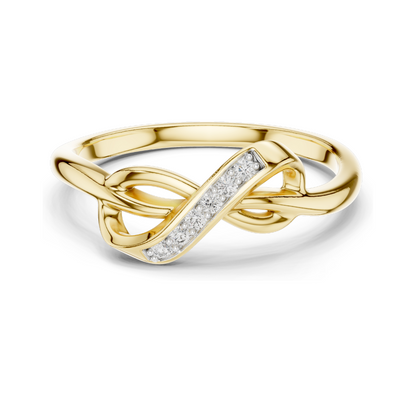 Infinity Knot Lab Diamond Ring for Women | VVS-VS EF Clarity | Available in 18KT, 14KT, 10KT Gold & 925 Silver | Rose, Yellow, White Gold & Moissanite Options