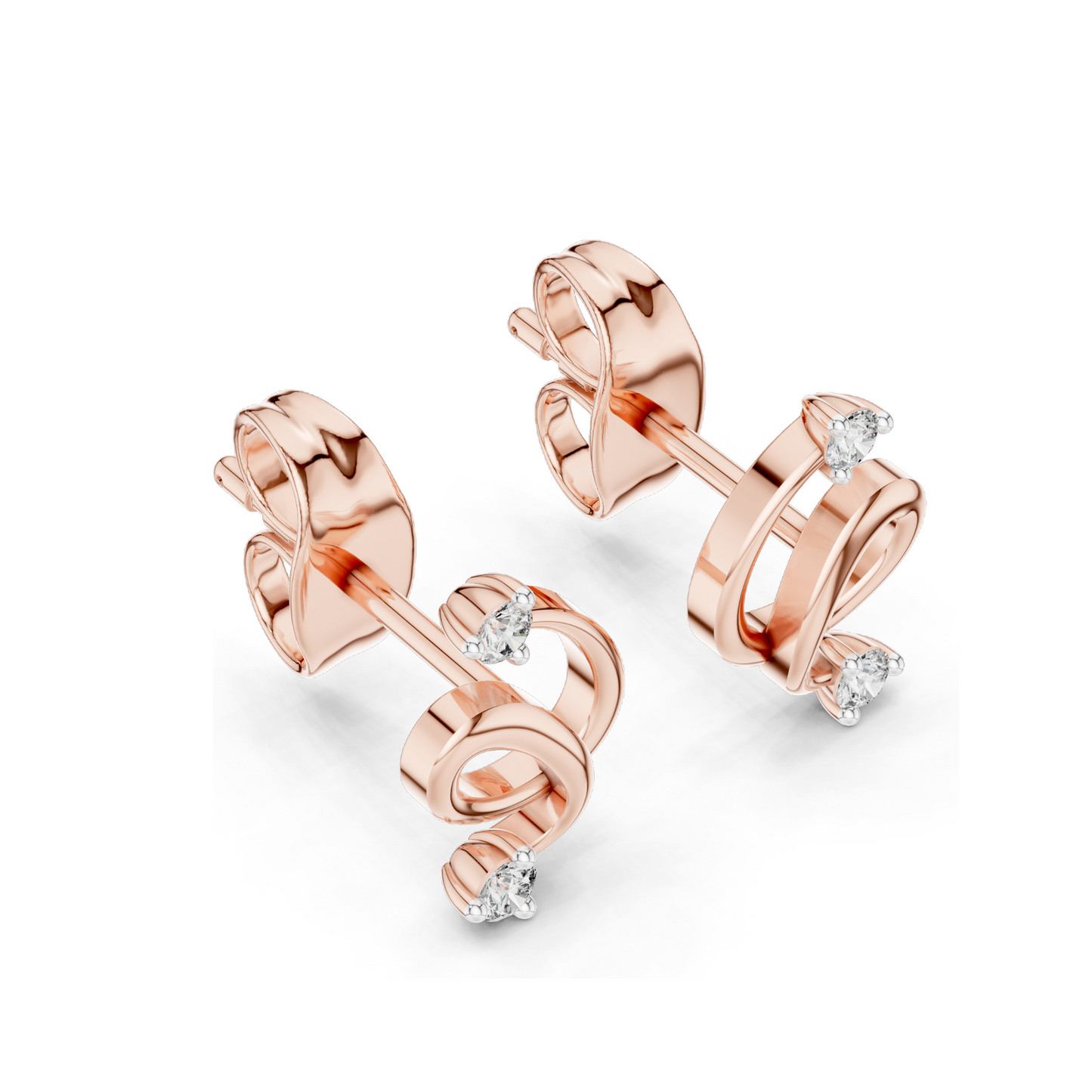 Elegant Lab-Created Diamond Earrings | 0.072 CT VVS-VS EF Clarity | 18KT, 14KT, 10KT Gold & 925 Silver | Rose, Yellow, White Gold & Moissanite Options