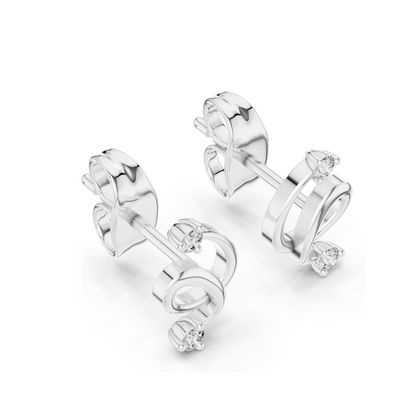 Elegant Lab-Created Diamond Earrings | 0.072 CT VVS-VS EF Clarity | 18KT, 14KT, 10KT Gold & 925 Silver | Rose, Yellow, White Gold & Moissanite Options