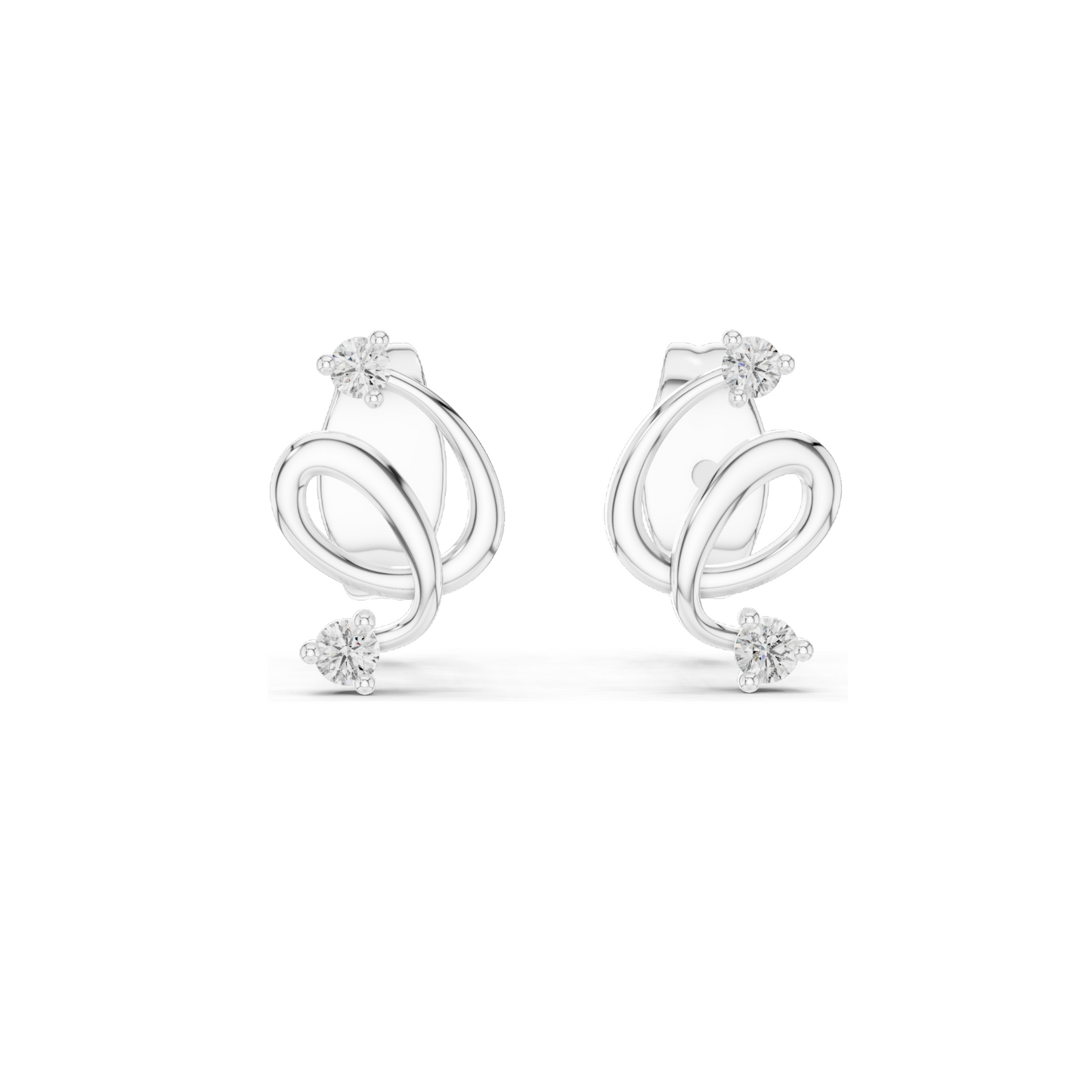 Elegant Lab-Created Diamond Earrings | 0.072 CT VVS-VS EF Clarity | 18KT, 14KT, 10KT Gold & 925 Silver | Rose, Yellow, White Gold & Moissanite Options