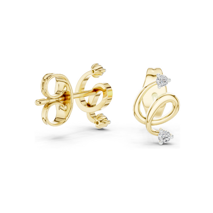 Elegant Lab-Created Diamond Earrings | 0.072 CT VVS-VS EF Clarity | 18KT, 14KT, 10KT Gold & 925 Silver | Rose, Yellow, White Gold & Moissanite Options