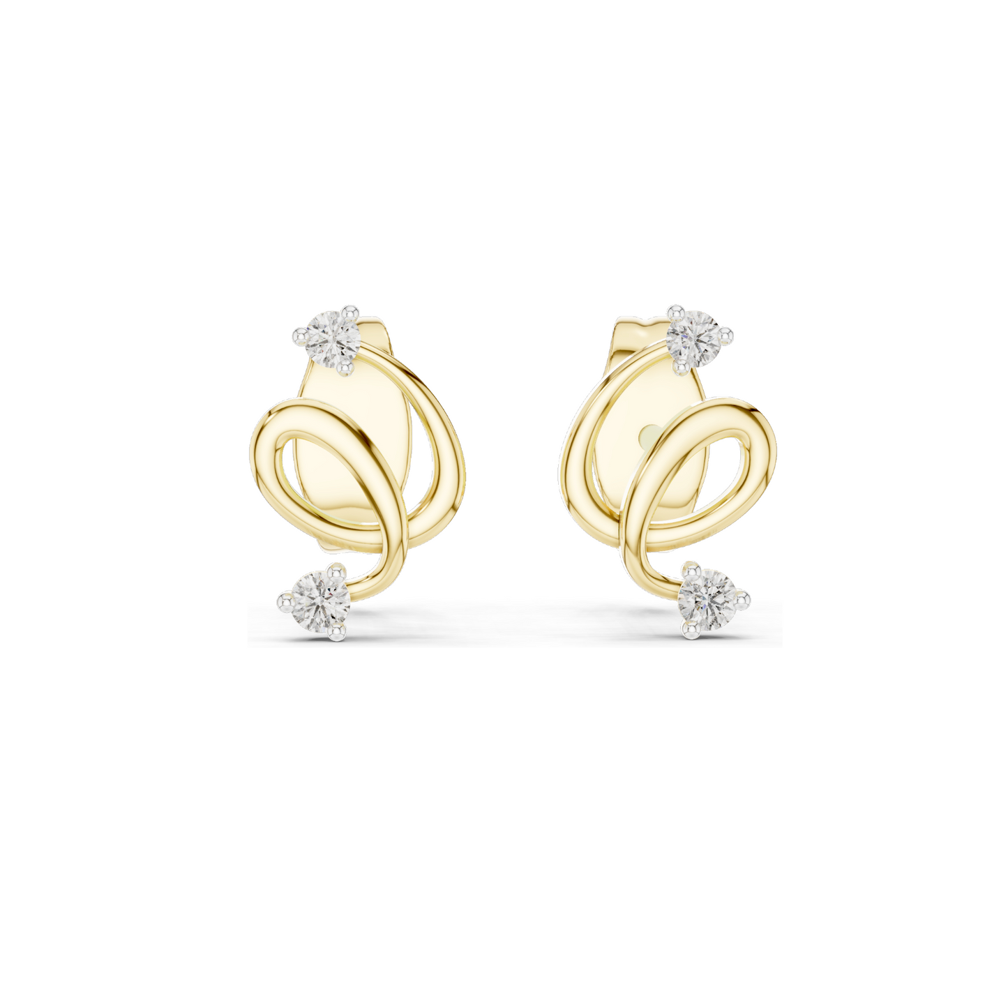 Elegant Lab-Created Diamond Earrings | 0.072 CT VVS-VS EF Clarity | 18KT, 14KT, 10KT Gold & 925 Silver | Rose, Yellow, White Gold & Moissanite Options