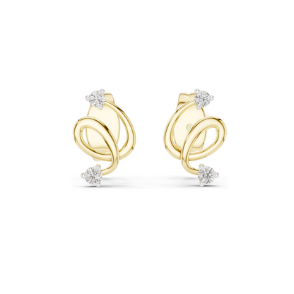 Elegant Lab-Created Diamond Earrings | 0.072 CT VVS-VS EF Clarity | 18KT, 14KT, 10KT Gold & 925 Silver | Rose, Yellow, White Gold & Moissanite Options