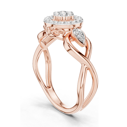 0.331 CT Lab-Grown Diamond Ring for Women | VVS-VS EF Clarity | 18KT, 14KT, 10KT Gold & 925 Silver | Rose, Yellow, White Gold & Moissanite Options