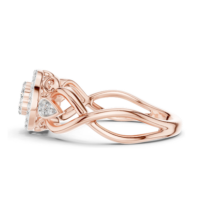0.331 CT Lab-Grown Diamond Ring for Women | VVS-VS EF Clarity | 18KT, 14KT, 10KT Gold & 925 Silver | Rose, Yellow, White Gold & Moissanite Options