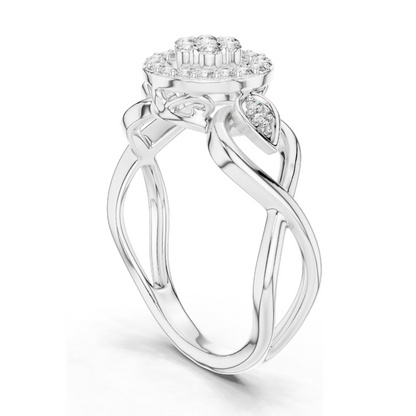 0.331 CT Lab-Grown Diamond Ring for Women | VVS-VS EF Clarity | 18KT, 14KT, 10KT Gold & 925 Silver | Rose, Yellow, White Gold & Moissanite Options