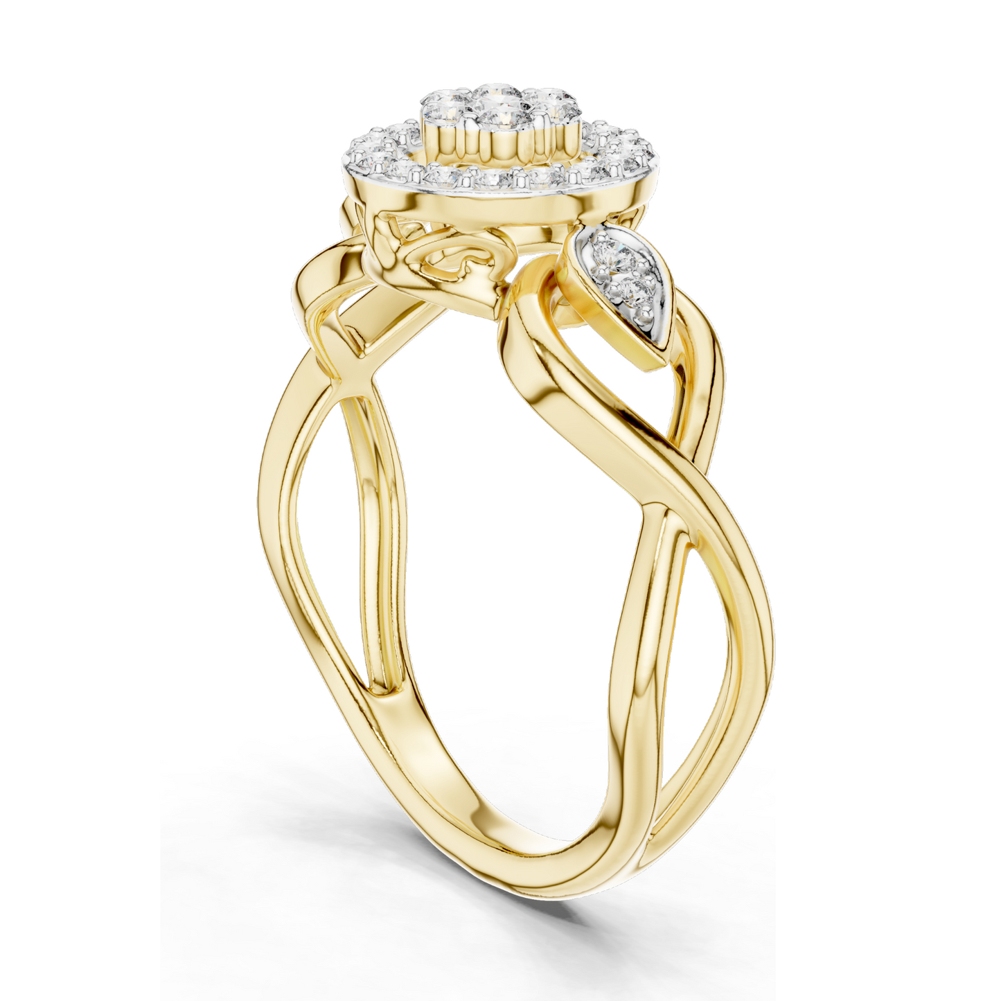 0.331 CT Lab-Grown Diamond Ring for Women | VVS-VS EF Clarity | 18KT, 14KT, 10KT Gold & 925 Silver | Rose, Yellow, White Gold & Moissanite Options