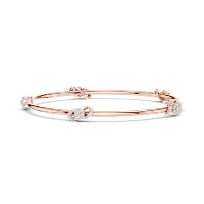 Knot Bangle Bracelet with 0.51 CT Lab-Grown Diamonds | Round Brilliant Cut | 18KT, 14KT, 10KT Gold & 925 Silver | Rose, Yellow, White Gold Options | Luxury Fine Jewelry