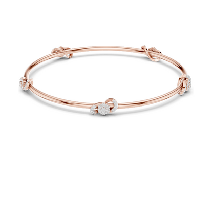 Knot Bangle Bracelet with 0.51 CT Lab-Grown Diamonds | Round Brilliant Cut | 18KT, 14KT, 10KT Gold & 925 Silver | Rose, Yellow, White Gold Options | Luxury Fine Jewelry