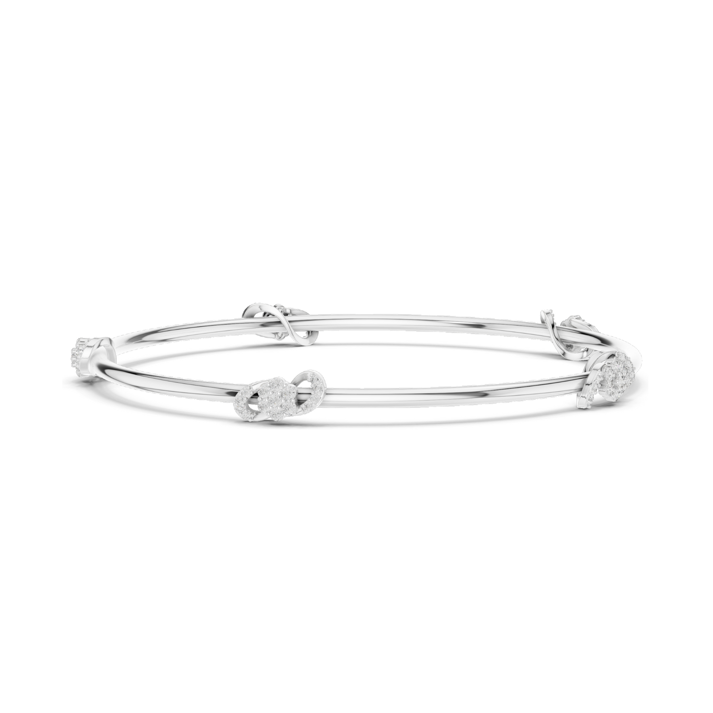 Knot Bangle Bracelet with 0.51 CT Lab-Grown Diamonds | Round Brilliant Cut | 18KT, 14KT, 10KT Gold & 925 Silver | Rose, Yellow, White Gold Options | Luxury Fine Jewelry