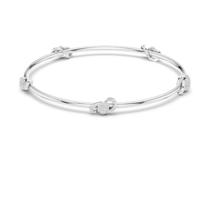 Knot Bangle Bracelet with 0.51 CT Lab-Grown Diamonds | Round Brilliant Cut | 18KT, 14KT, 10KT Gold & 925 Silver | Rose, Yellow, White Gold Options | Luxury Fine Jewelry