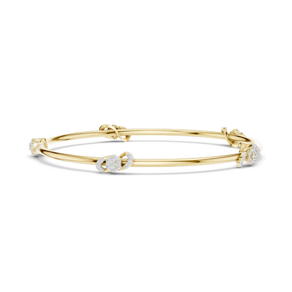 Knot Bangle Bracelet with 0.51 CT Lab-Grown Diamonds | Round Brilliant Cut | 18KT, 14KT, 10KT Gold & 925 Silver | Rose, Yellow, White Gold Options | Luxury Fine Jewelry