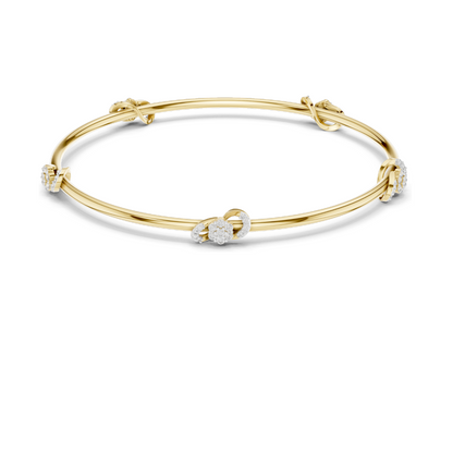 Knot Bangle Bracelet with 0.51 CT Lab-Grown Diamonds | Round Brilliant Cut | 18KT, 14KT, 10KT Gold & 925 Silver | Rose, Yellow, White Gold Options | Luxury Fine Jewelry