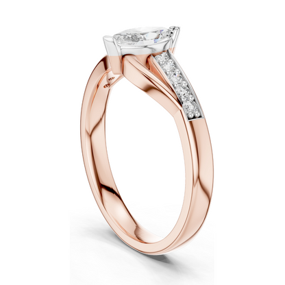 Marquise Cut Lab Diamond Ring for Women | 0.4 CT VVS-VS EF Clarity | 18KT, 14KT, 10KT Gold & 925 Silver | Rose, Yellow, White Gold & Moissanite Options