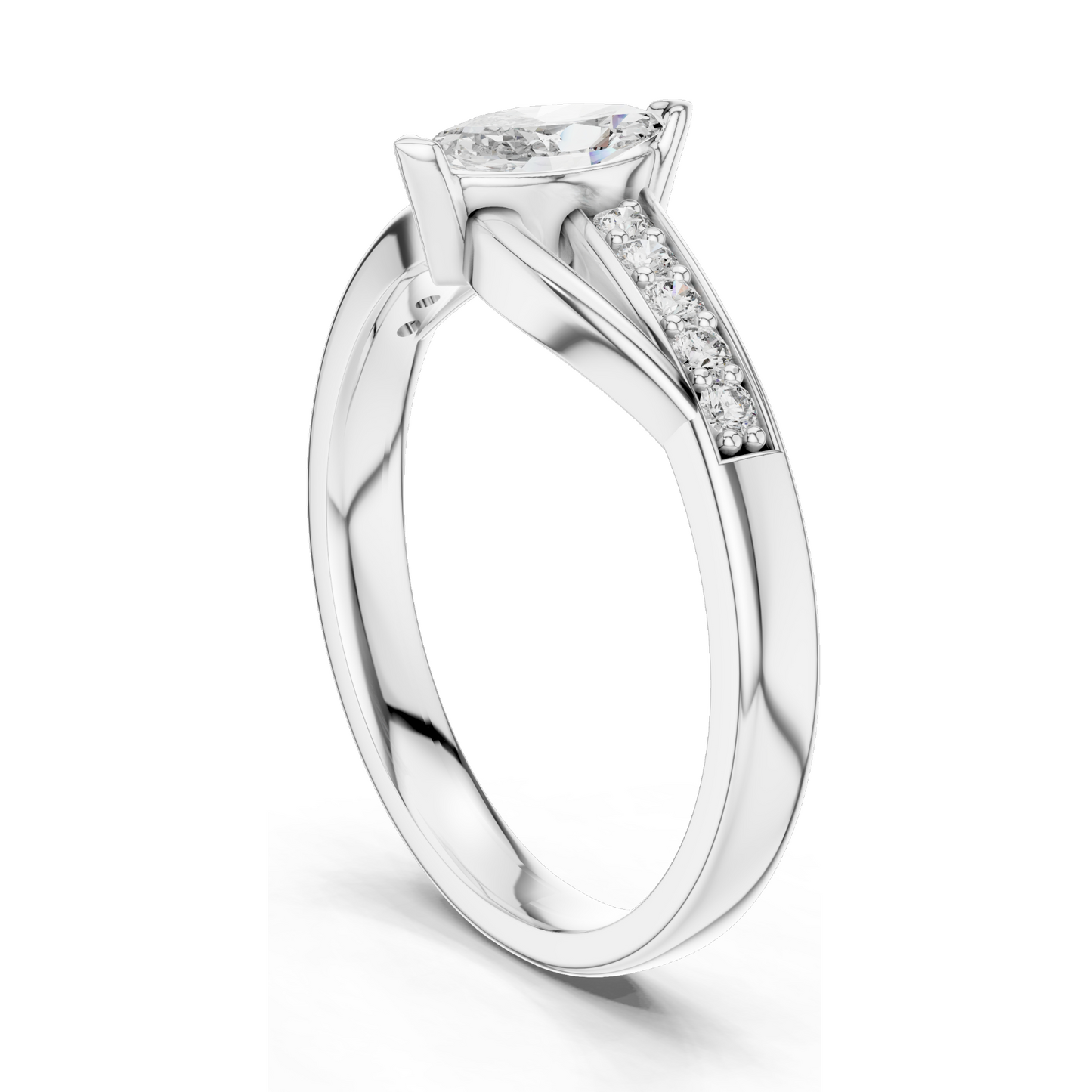 Marquise Cut Lab Diamond Ring for Women | 0.4 CT VVS-VS EF Clarity | 18KT, 14KT, 10KT Gold & 925 Silver | Rose, Yellow, White Gold & Moissanite Options