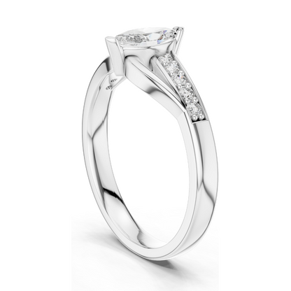 Marquise Cut Lab Diamond Ring for Women | 0.4 CT VVS-VS EF Clarity | 18KT, 14KT, 10KT Gold & 925 Silver | Rose, Yellow, White Gold & Moissanite Options