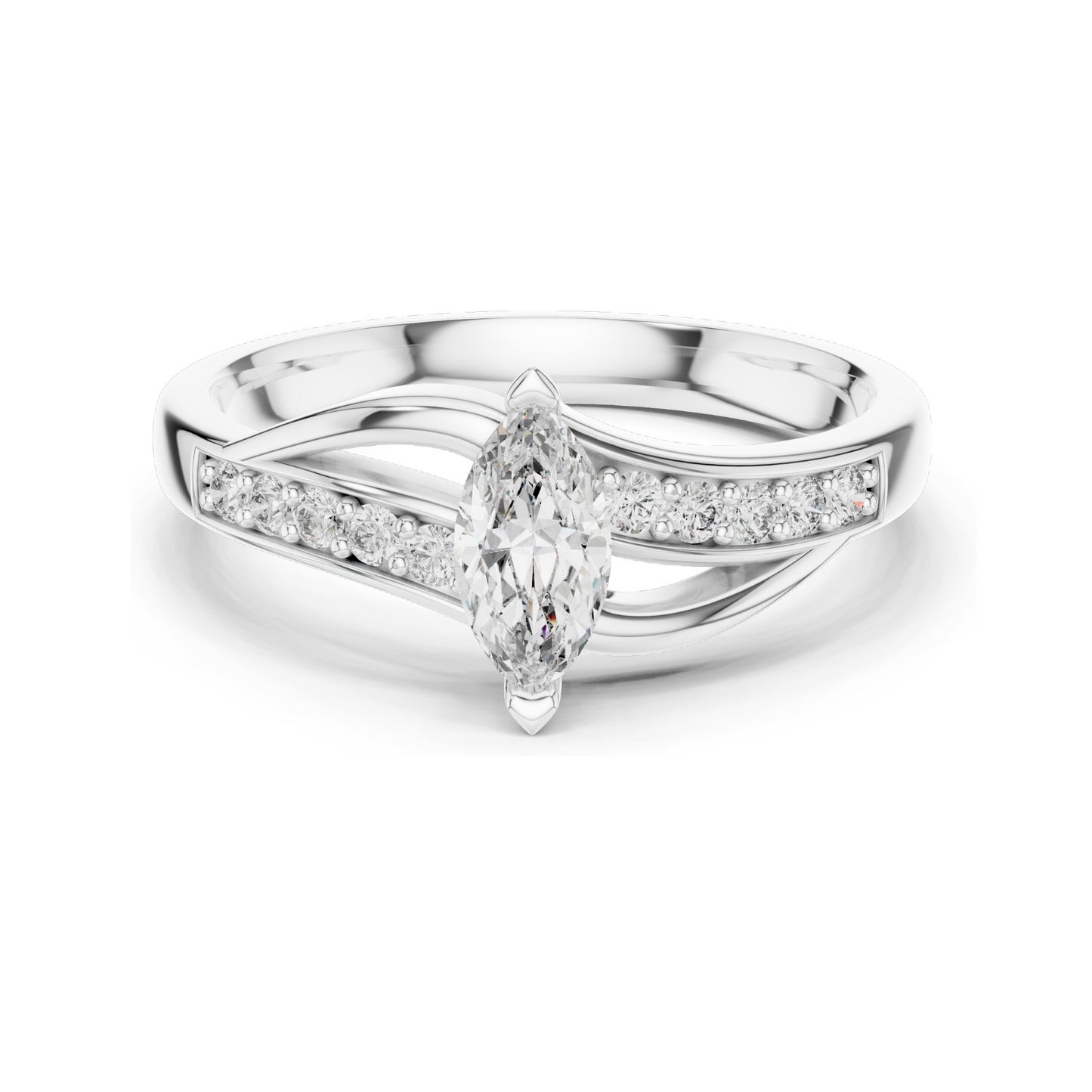 Marquise Cut Lab Diamond Ring for Women | 0.4 CT VVS-VS EF Clarity | 18KT, 14KT, 10KT Gold & 925 Silver | Rose, Yellow, White Gold & Moissanite Options