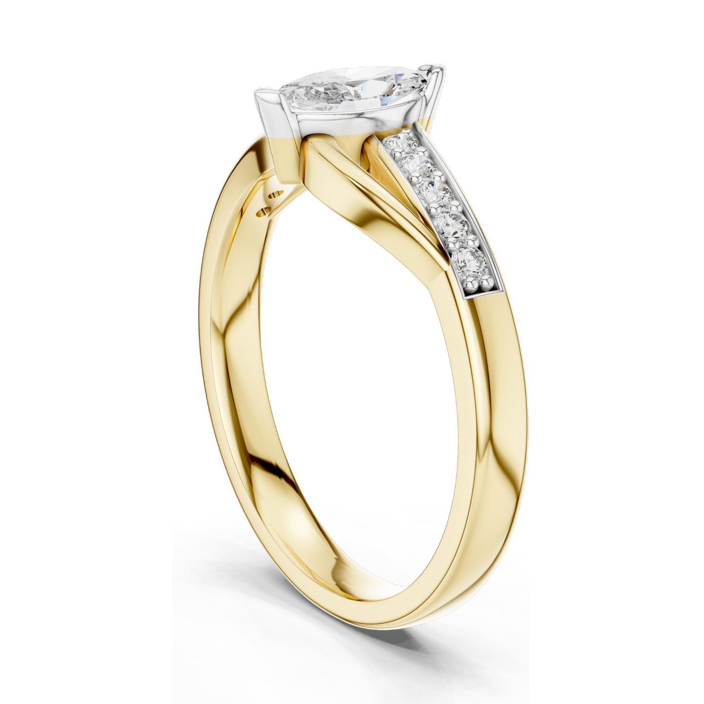 Marquise Cut Lab Diamond Ring for Women | 0.4 CT VVS-VS EF Clarity | 18KT, 14KT, 10KT Gold & 925 Silver | Rose, Yellow, White Gold & Moissanite Options