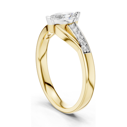 Marquise Cut Lab Diamond Ring for Women | 0.4 CT VVS-VS EF Clarity | 18KT, 14KT, 10KT Gold & 925 Silver | Rose, Yellow, White Gold & Moissanite Options