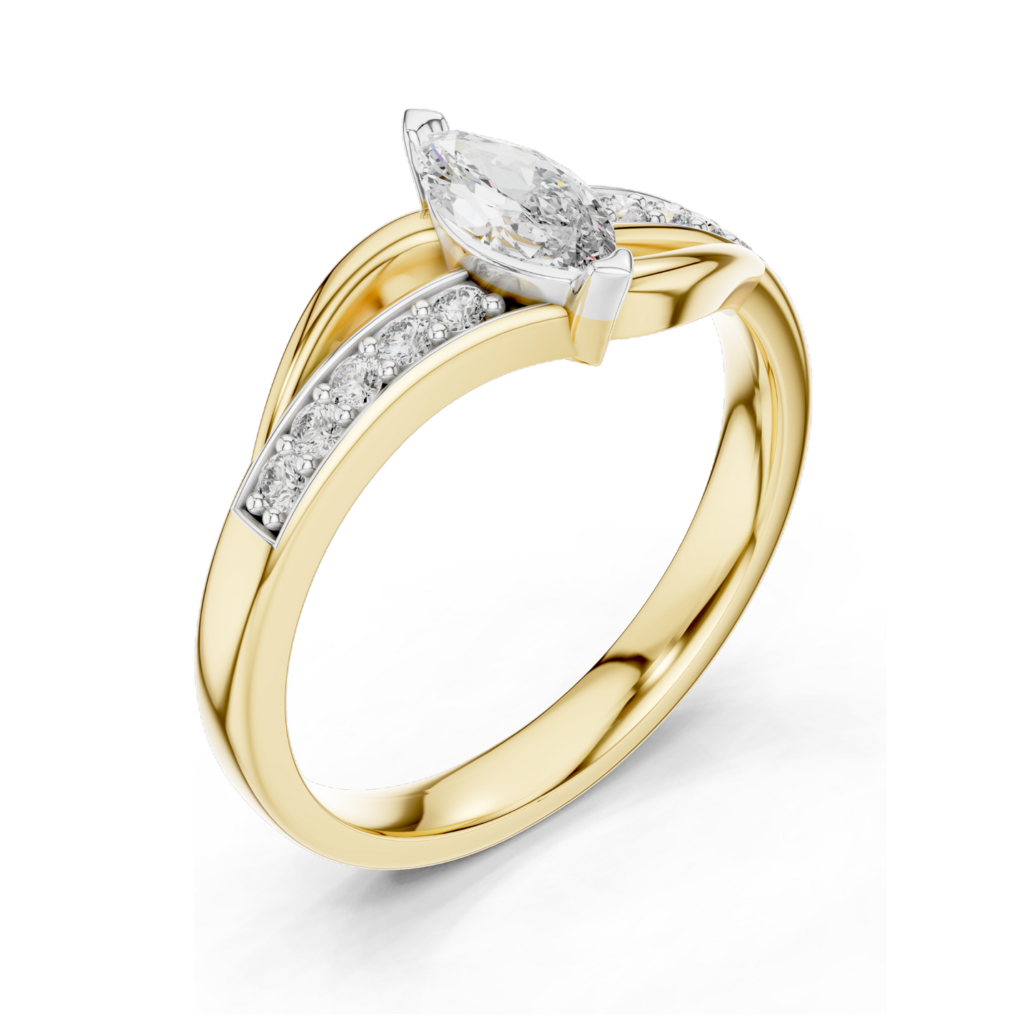 Marquise Cut Lab Diamond Ring for Women | 0.4 CT VVS-VS EF Clarity | 18KT, 14KT, 10KT Gold & 925 Silver | Rose, Yellow, White Gold & Moissanite Options