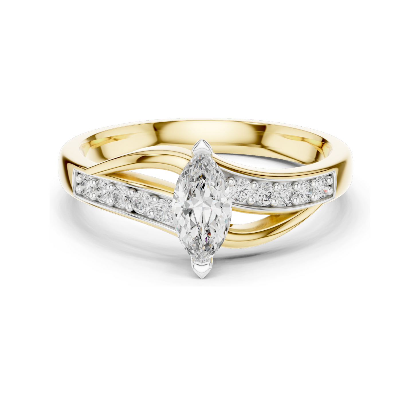 Marquise Cut Lab Diamond Ring for Women | 0.4 CT VVS-VS EF Clarity | 18KT, 14KT, 10KT Gold & 925 Silver | Rose, Yellow, White Gold & Moissanite Options