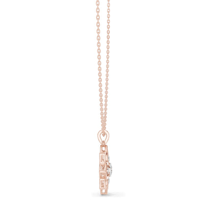 0.45 CT Lab-Created VVS-VS EF CVD Diamond Floral Pendant Necklace | 18KT, 14KT, Rose, Yellow, White Gold Options | Elegant Jewelry for Every Occasion