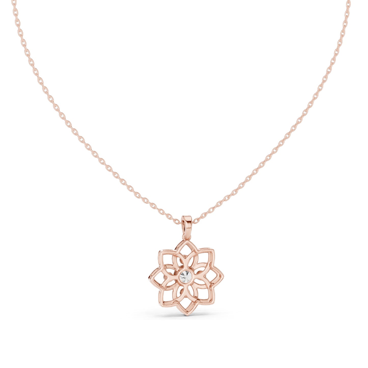 0.45 CT Lab-Created VVS-VS EF CVD Diamond Floral Pendant Necklace | 18KT, 14KT, Rose, Yellow, White Gold Options | Elegant Jewelry for Every Occasion