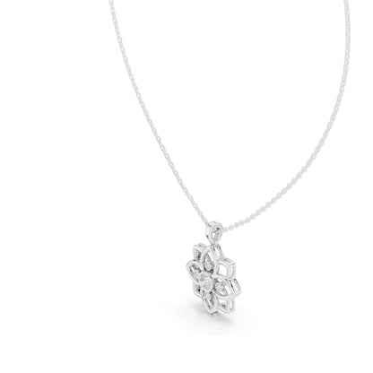 0.45 CT Lab-Created VVS-VS EF CVD Diamond Floral Pendant Necklace | 18KT, 14KT, Rose, Yellow, White Gold Options | Elegant Jewelry for Every Occasion