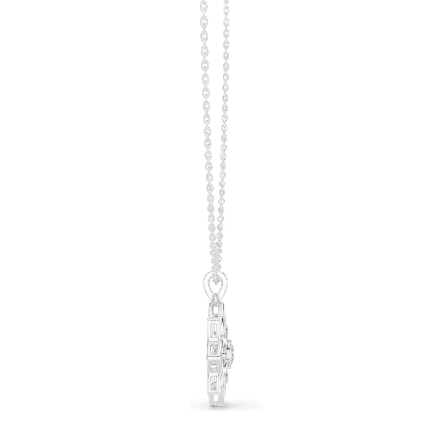 0.45 CT Lab-Created VVS-VS EF CVD Diamond Floral Pendant Necklace | 18KT, 14KT, Rose, Yellow, White Gold Options | Elegant Jewelry for Every Occasion