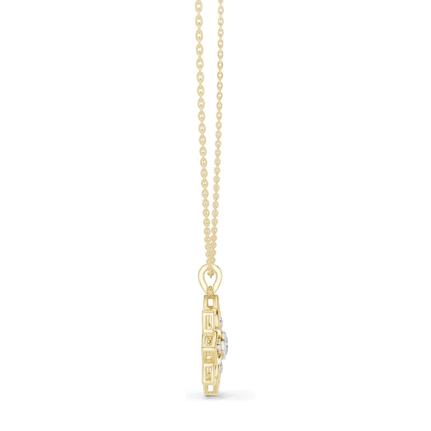 0.45 CT Lab-Created VVS-VS EF CVD Diamond Floral Pendant Necklace | 18KT, 14KT, Rose, Yellow, White Gold Options | Elegant Jewelry for Every Occasion