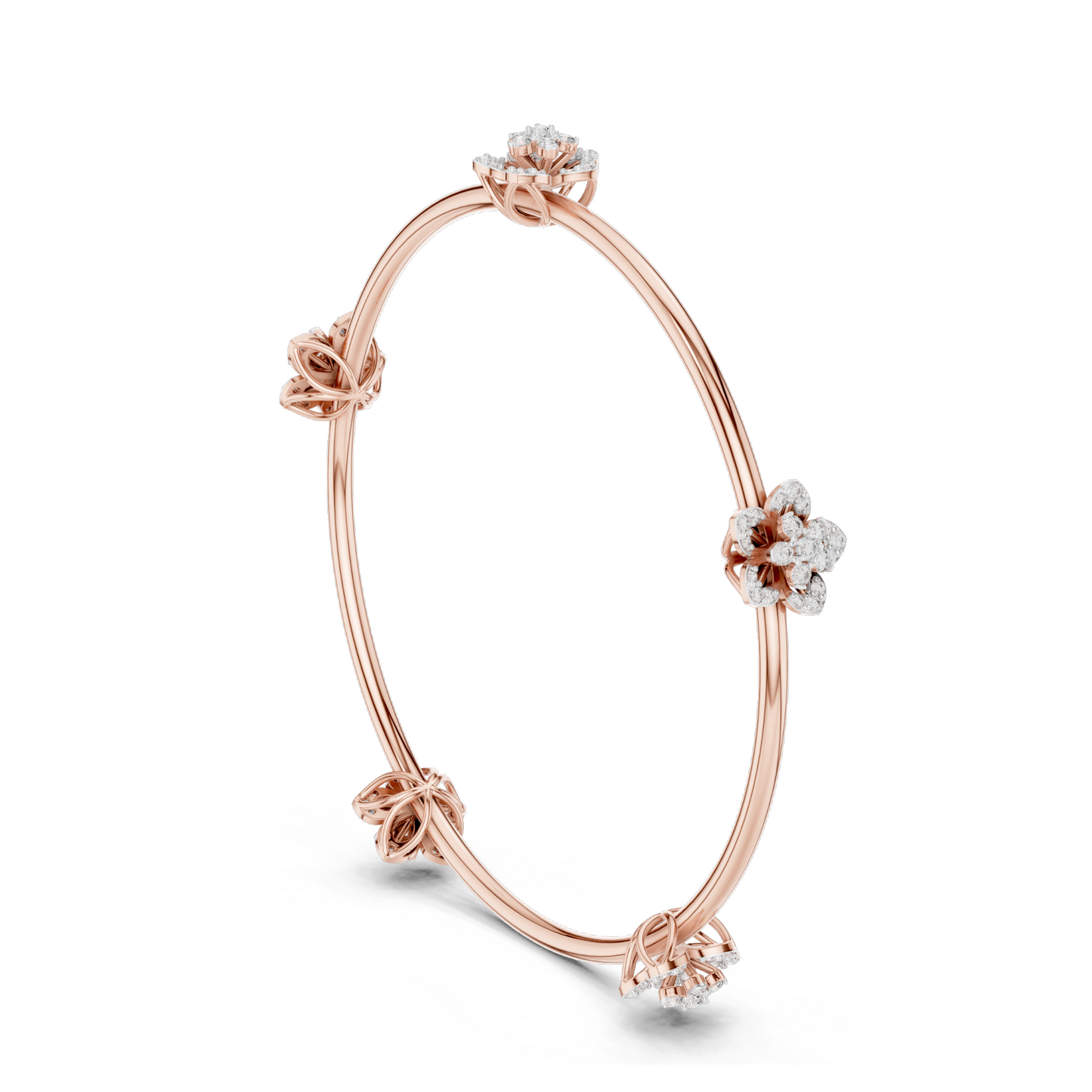 1.04 CT Lab Diamond Flower Bracelet | Brilliant Cut | 18KT, 14KT, 10KT Gold & 925 Silver | Rose, Yellow, White Gold Options | Luxury Fine Jewelry