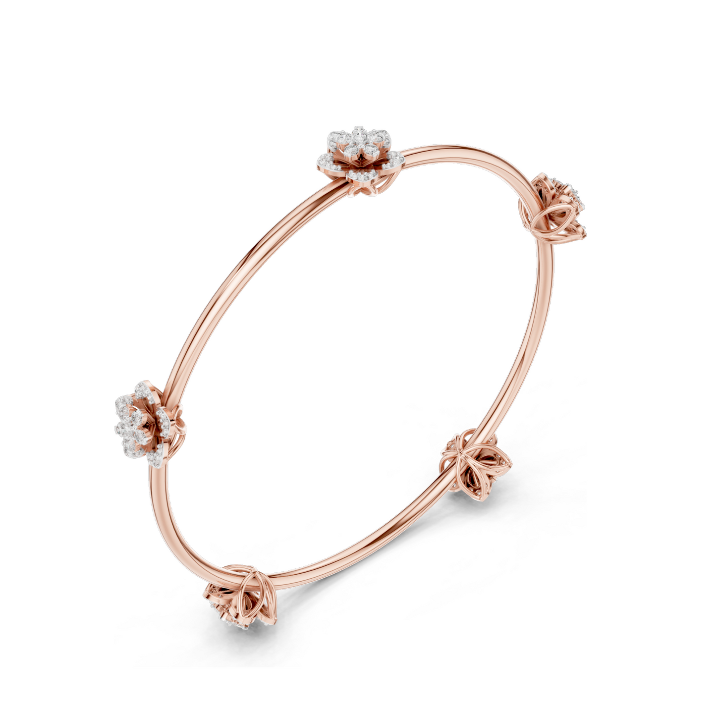 1.04 CT Lab Diamond Flower Bracelet | Brilliant Cut | 18KT, 14KT, 10KT Gold & 925 Silver | Rose, Yellow, White Gold Options | Luxury Fine Jewelry