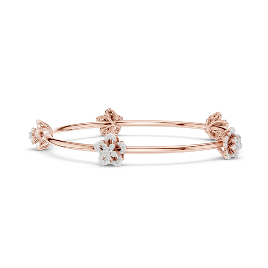 1.04 CT Lab Diamond Flower Bracelet | Brilliant Cut | 18KT, 14KT, 10KT Gold & 925 Silver | Rose, Yellow, White Gold Options | Luxury Fine Jewelry