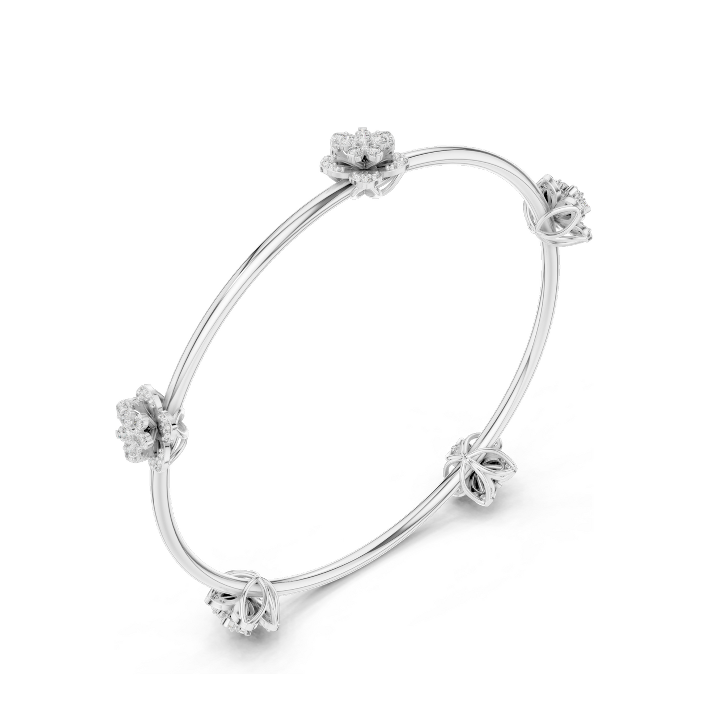 1.04 CT Lab Diamond Flower Bracelet | Brilliant Cut | 18KT, 14KT, 10KT Gold & 925 Silver | Rose, Yellow, White Gold Options | Luxury Fine Jewelry
