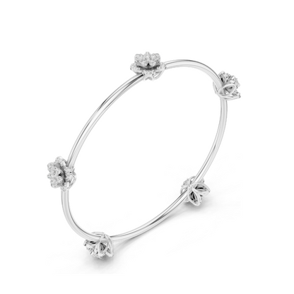 1.04 CT Lab Diamond Flower Bracelet | Brilliant Cut | 18KT, 14KT, 10KT Gold & 925 Silver | Rose, Yellow, White Gold Options | Luxury Fine Jewelry