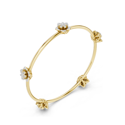 1.04 CT Lab Diamond Flower Bracelet | Brilliant Cut | 18KT, 14KT, 10KT Gold & 925 Silver | Rose, Yellow, White Gold Options | Luxury Fine Jewelry