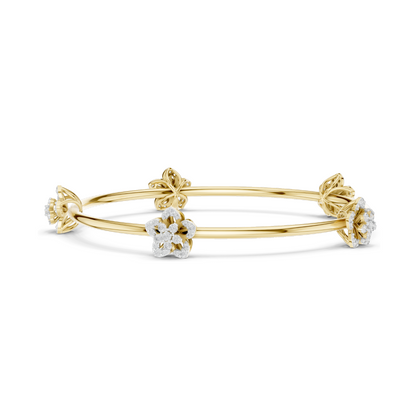 1.04 CT Lab Diamond Flower Bracelet | Brilliant Cut | 18KT, 14KT, 10KT Gold & 925 Silver | Rose, Yellow, White Gold Options | Luxury Fine Jewelry