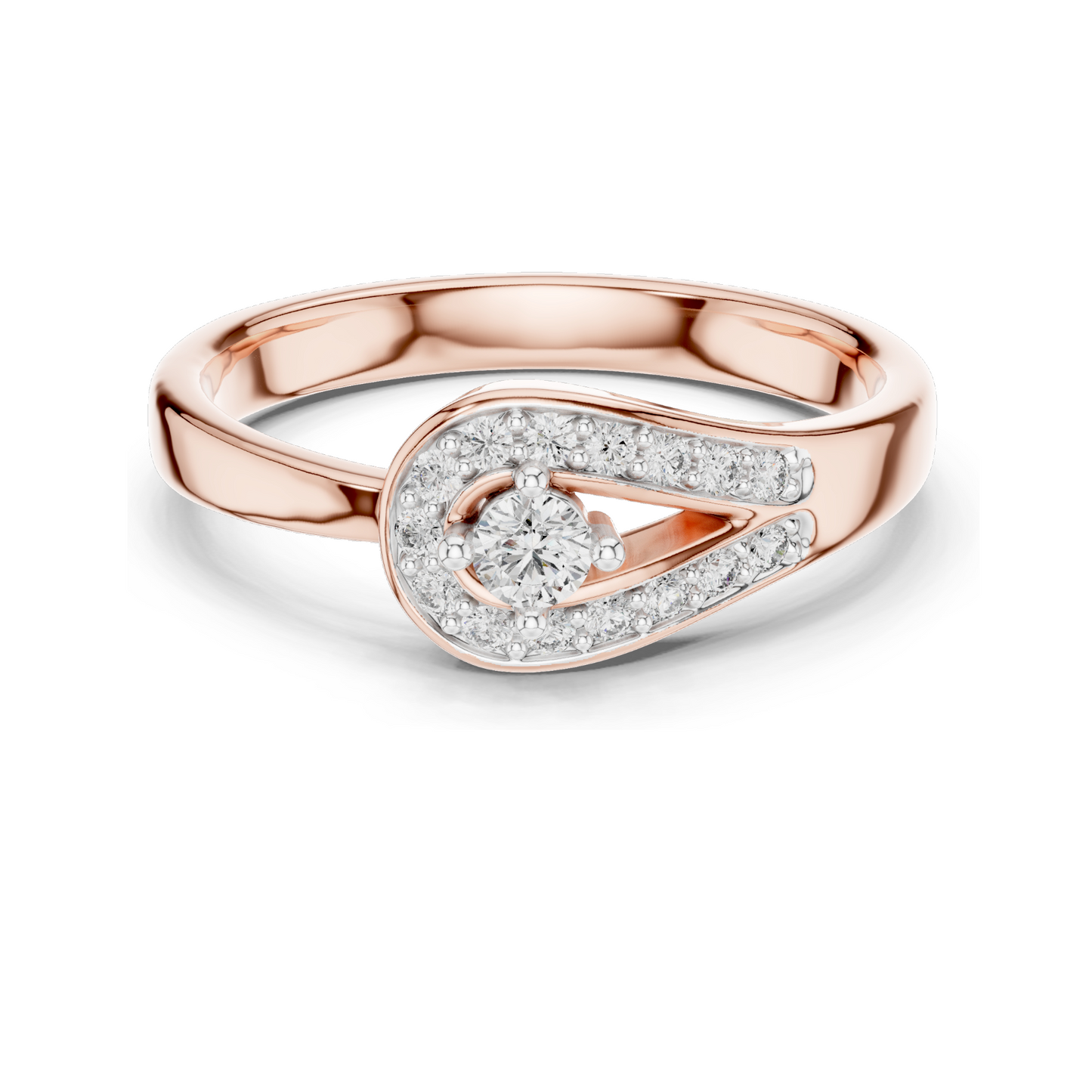 0.20 CT Lab Diamond Women's Ring | VVS-VS EF Clarity | 18KT, 14KT, 10KT Gold & 925 Silver | Rose, Yellow, White Gold & Moissanite Options