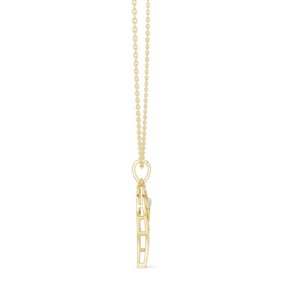 0.045 CT Lab-Grown VVS-VS EF Diamond Angel Wing Heart Necklace | Round Brilliant Cut | 18KT, 14KT Gold | Yellow, Rose, White Gold | Elegant Fine Jewelry