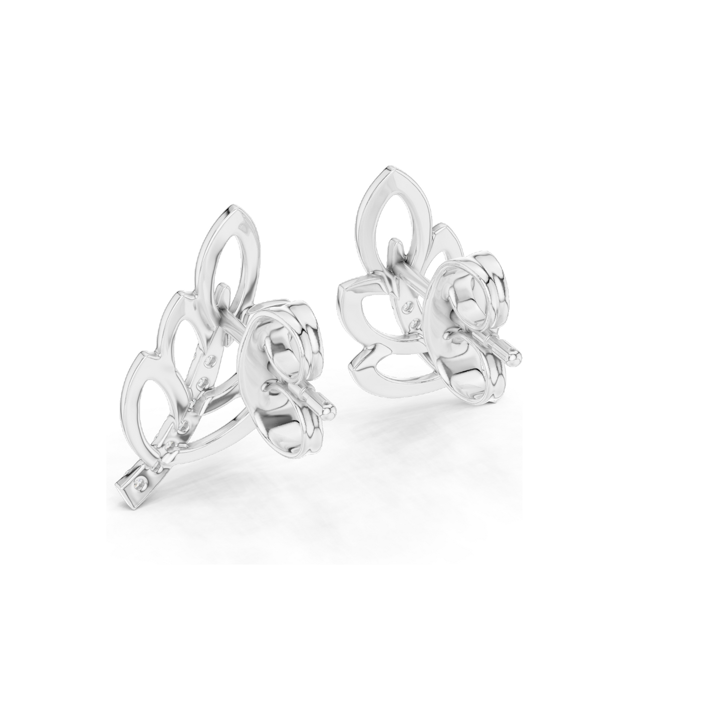 0.07 CT Lab Diamond Leaf Earrings for Women | VVS-VS EF Clarity | 18KT, 14KT, 10KT Gold & 925 Silver | Rose, Yellow, White Gold & Moissanite Options