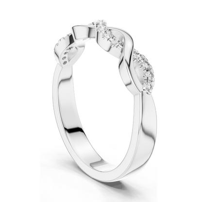 0.128 CT Lab-Grown Diamond Twist Ring for Women | 18KT, 14KT, 10KT Gold & 925 Silver | Yellow, Rose, White Gold | VVS-VS EF CVD Diamonds & Moissanite Options